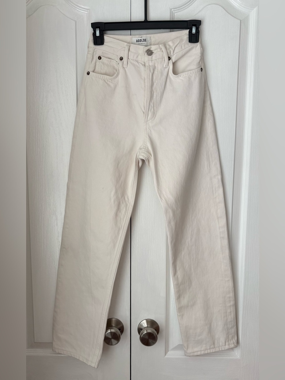 AGOLDE 90’s Pinch Waist High Rise Straight Jeans Cream Size 23 🤍